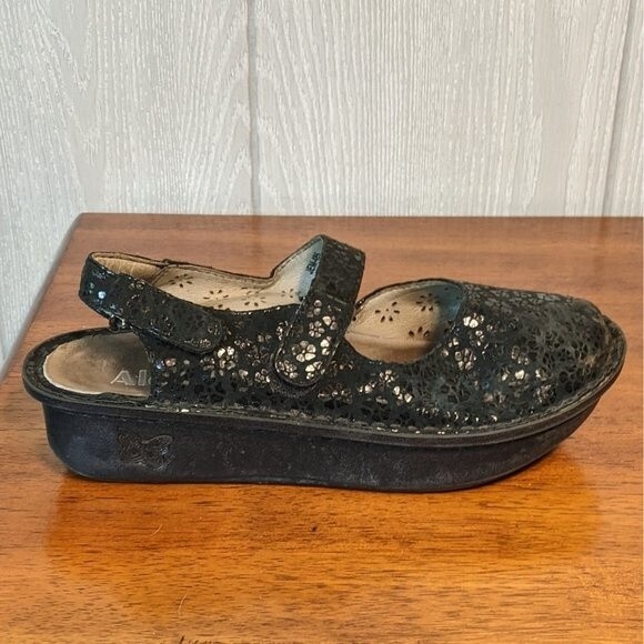 Alegria slingback maryjane clogs black shiny EUC SZ 36 Jem-405 6-6.5 - Picture 3 of 7